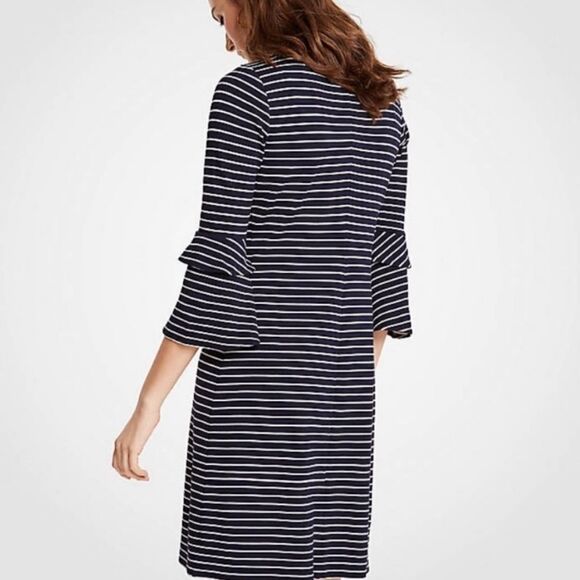 ANN Taylor double bell sleeve striped dress - Picture 3 of 8